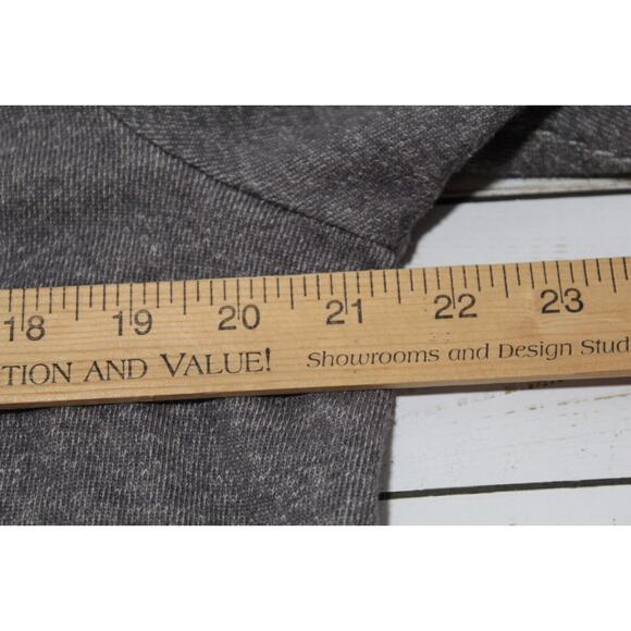 Susan Graver Women's L Gray Knit Top Sweetheart Studded Neck Rolled 3/4 Sleeve - Picture 10 of 12